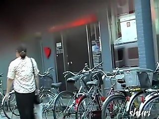 Lovely little brunette in the middle of wild street sharking action